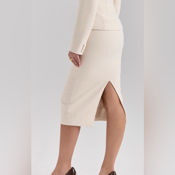 NWT House of CB Misha and Lena Cream Boucle Button Blazer and Pencil Skirt - Picture 5 of 16